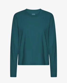 Damen-Bio-T-Shirt mit langen Ärmeln – Ozeangrün