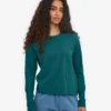 Damen-Bio-T-Shirt mit langen Ärmeln – Ozeangrün