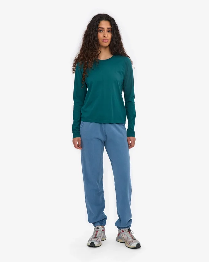 Damen-Bio-T-Shirt mit langen Ärmeln – Ozeangrün