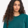 Damen-Bio-T-Shirt mit langen Ärmeln – Ozeangrün