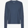Damen-Bio-T-Shirt mit langen Ärmeln – Petrolblau