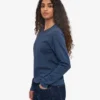 Damen-Bio-T-Shirt mit langen Ärmeln – Petrolblau