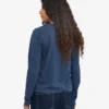 Damen-Bio-T-Shirt mit langen Ärmeln – Petrolblau