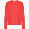 Damen-Bio-T-Shirt mit langen Ärmeln – Red Tangerine