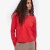 Damen-Bio-T-Shirt mit langen Ärmeln – Red Tangerine
