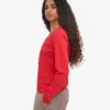 Damen-Bio-T-Shirt mit langen Ärmeln – Red Tangerine