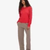 Damen-Bio-T-Shirt mit langen Ärmeln – Red Tangerine