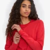 Damen-Bio-T-Shirt mit langen Ärmeln – Red Tangerine