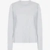 Damen-Bio-T-Shirt mit langen Ärmeln – Snow Melange
