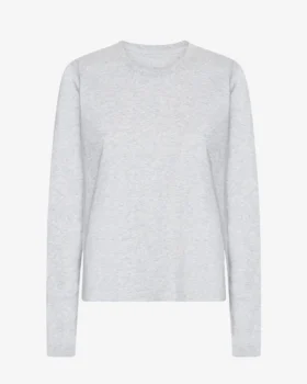Damen-Bio-T-Shirt mit langen Ärmeln – Snow Melange