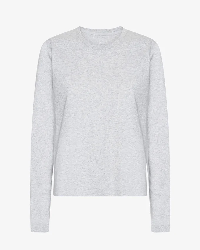 Damen-Bio-T-Shirt mit langen Ärmeln – Snow Melange