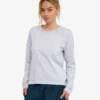 Damen-Bio-T-Shirt mit langen Ärmeln – Snow Melange