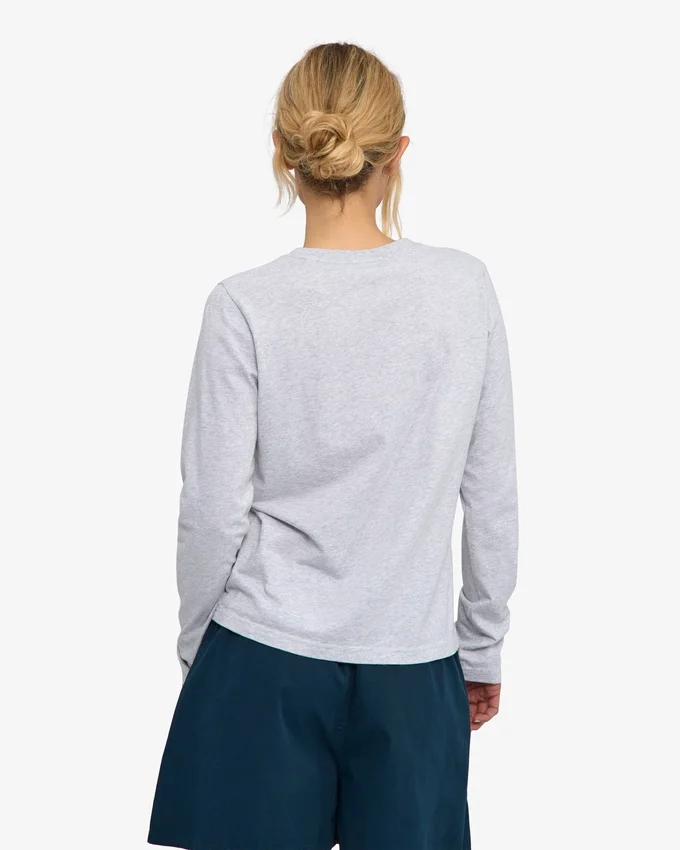 Damen-Bio-T-Shirt mit langen Ärmeln – Snow Melange