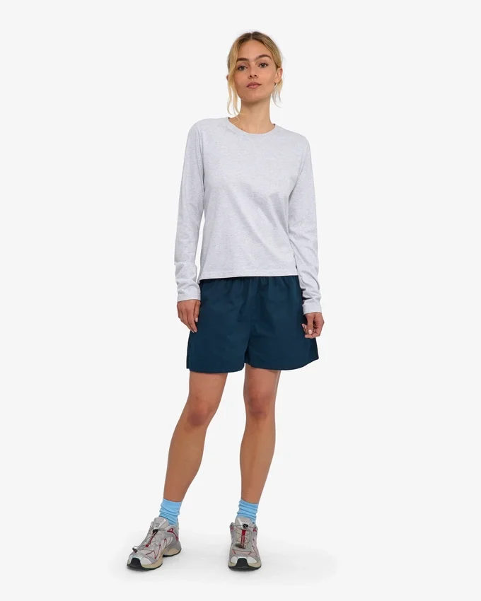 Damen-Bio-T-Shirt mit langen Ärmeln – Snow Melange