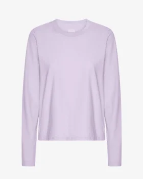 Damen-Bio-T-Shirt mit langen Ärmeln – Soft Lavender