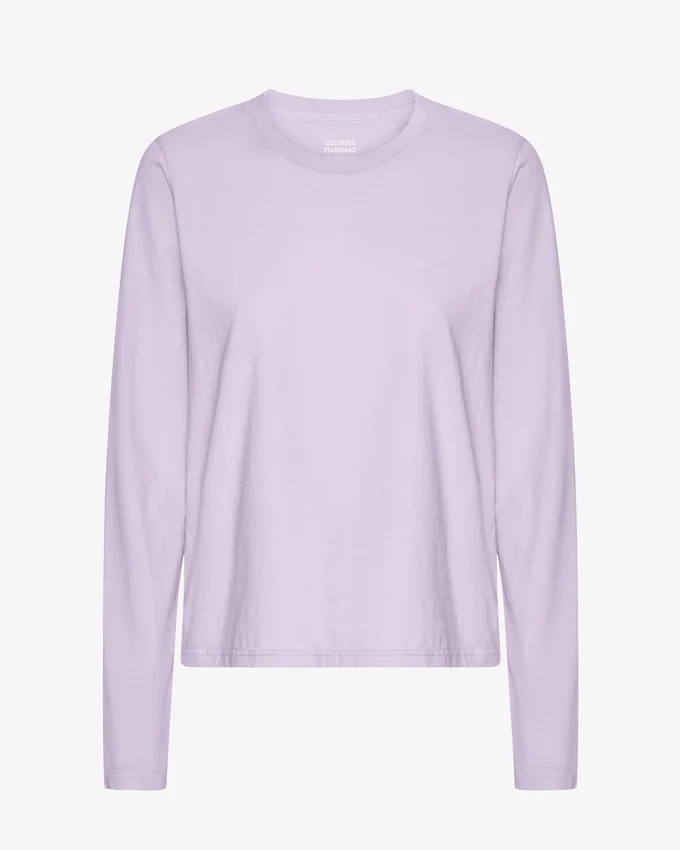 Damen-Bio-T-Shirt mit langen Ärmeln – Soft Lavender