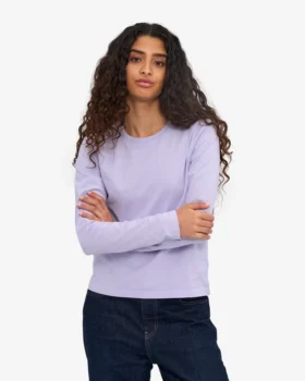 Damen-Bio-T-Shirt mit langen Ärmeln – Soft Lavender