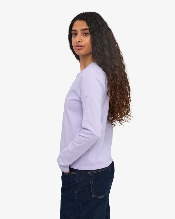 Damen-Bio-T-Shirt mit langen Ärmeln – Soft Lavender