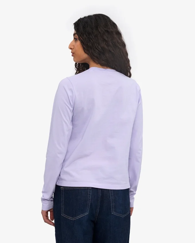Damen-Bio-T-Shirt mit langen Ärmeln – Soft Lavender