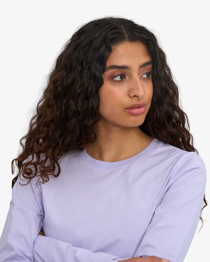 Damen-Bio-T-Shirt mit langen Ärmeln – Soft Lavender