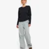 Damen-Bio-T-Shirt mit langen Ärmeln – Tiefschwarz