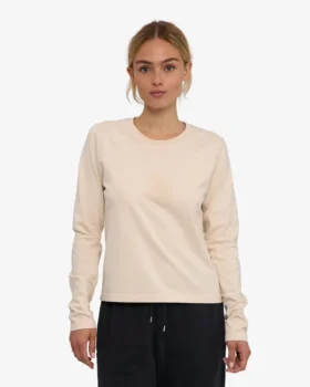 Damen-Bio-T-Shirt mit langen Ärmeln – verblasstes Khaki