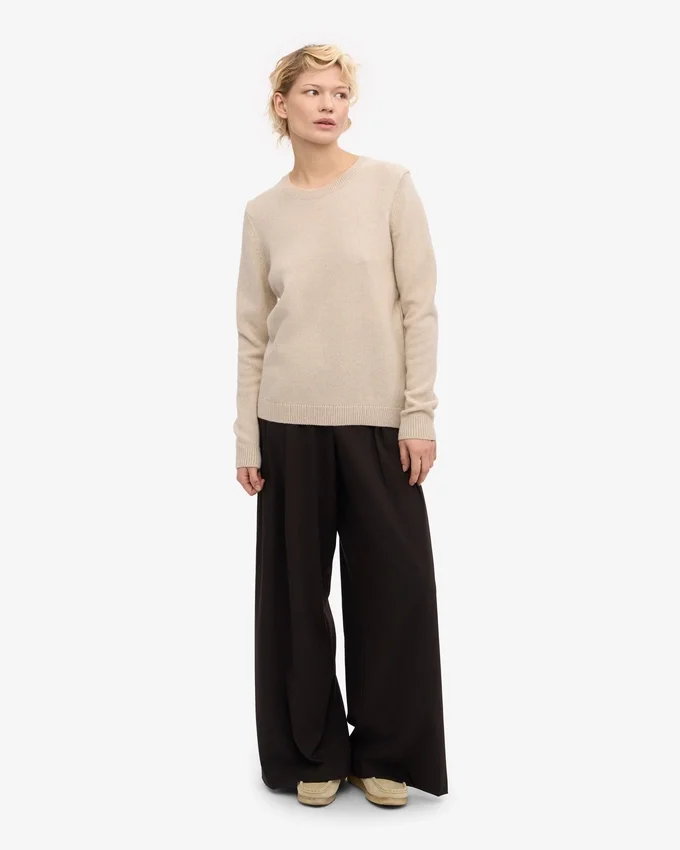 Damen Classic Crew-Socken aus Merinowolle – Elfenbeinweiß