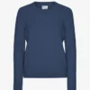 Damen Classic Merinowolle-Pullover – Petrolblau