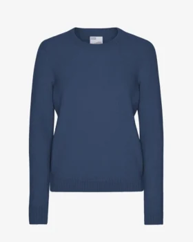 Damen Classic Merinowolle-Pullover – Petrolblau