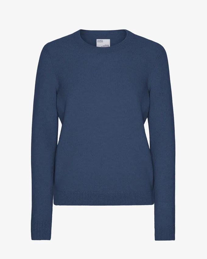 Damen Classic Merinowolle-Pullover – Petrolblau