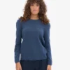 Damen Classic Merinowolle-Pullover – Petrolblau
