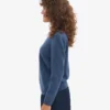 Damen Classic Merinowolle-Pullover – Petrolblau