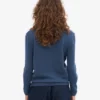 Damen Classic Merinowolle-Pullover – Petrolblau