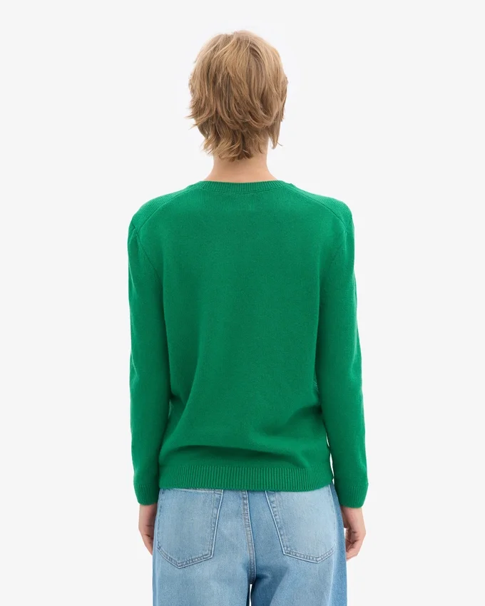 Damen Classic Merinowolle-Shirt – Kellygrün