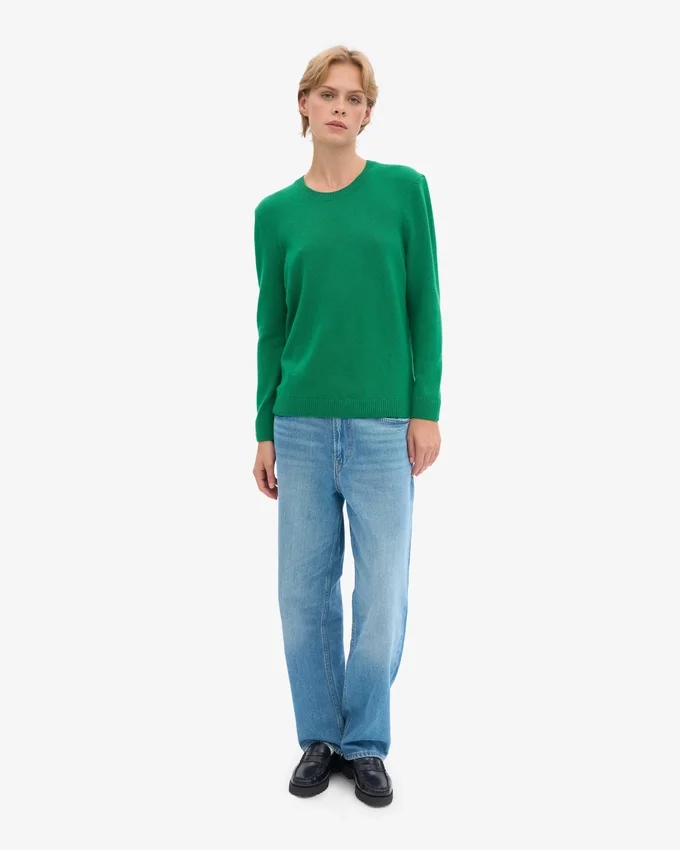 Damen Classic Merinowolle-Shirt – Kellygrün