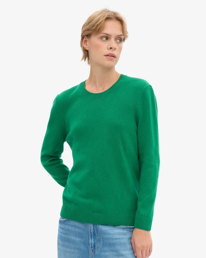 Damen Classic Merinowolle-Shirt – Kellygrün