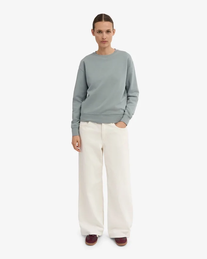 Damen Classic Organic Bio-Crew – Stahlblau