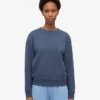 Damen Classic Organic Bio-Pullover – Petrolblau