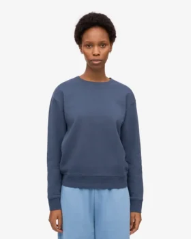 Damen Classic Organic Bio-Pullover – Petrolblau