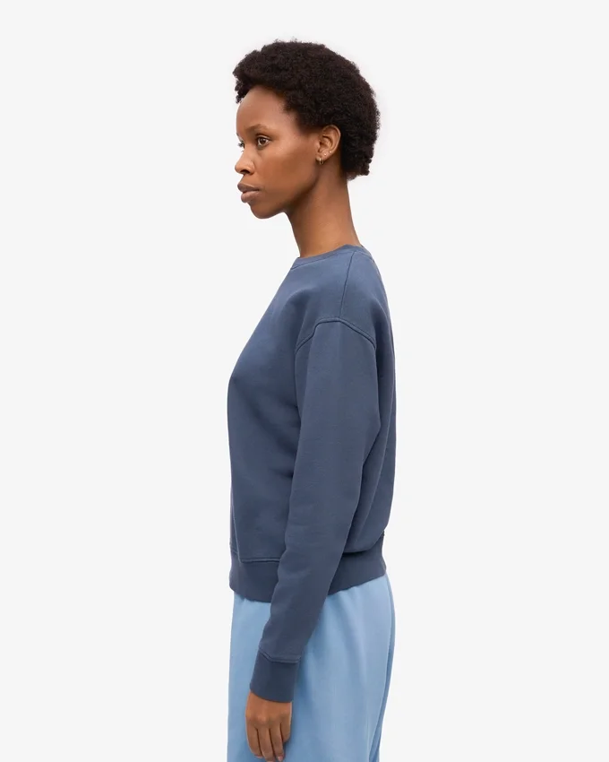 Damen Classic Organic Bio-Pullover – Petrolblau