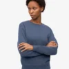 Damen Classic Organic Bio-Pullover – Petrolblau