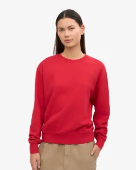 Damen Classic Organic Bio-Pullover – Scharlachrot