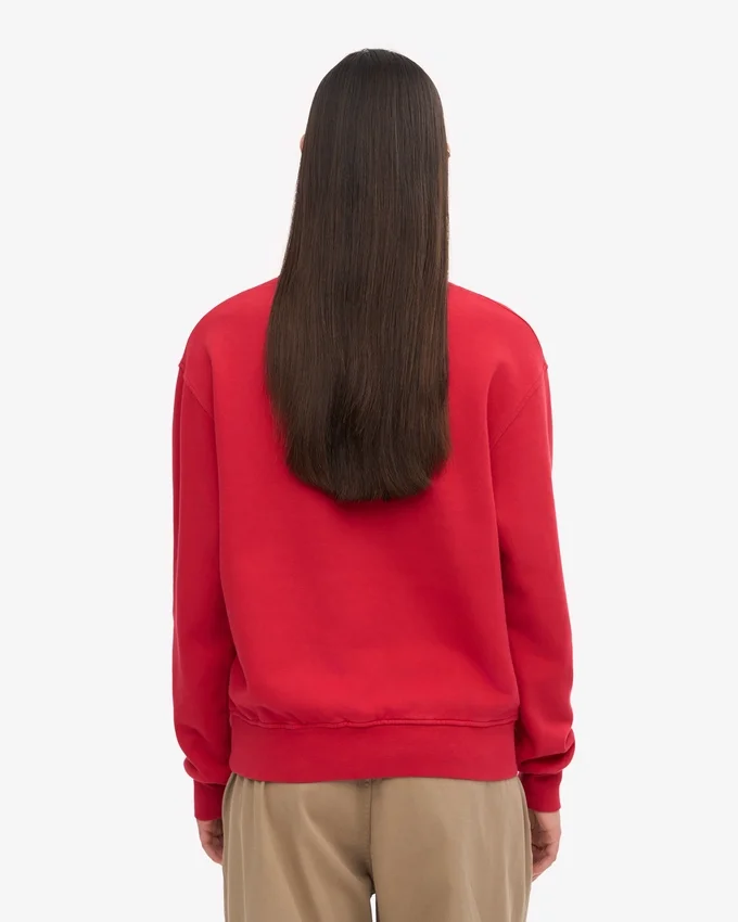 Damen Classic Organic Bio-Pullover – Scharlachrot