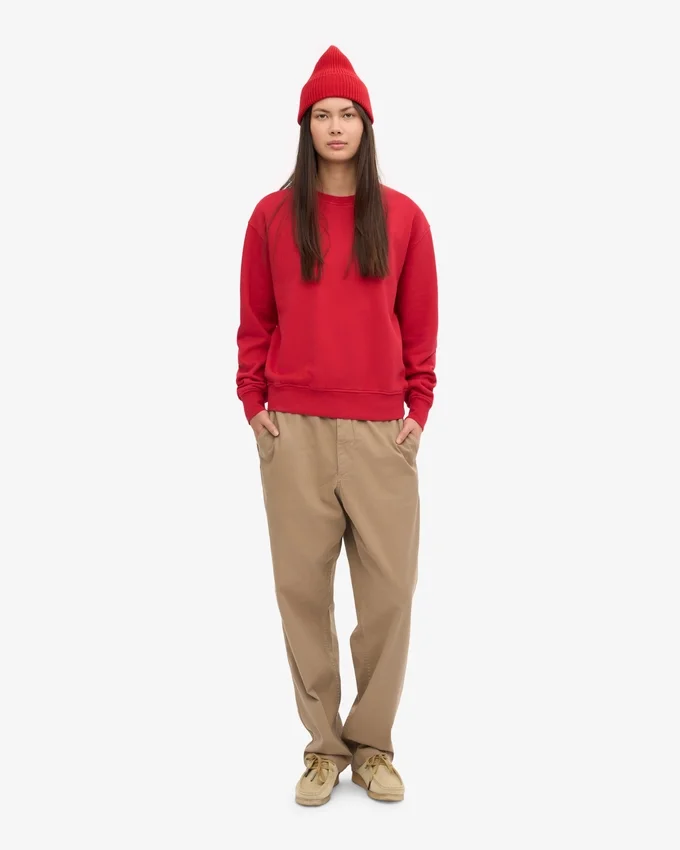 Damen Classic Organic Bio-Pullover – Scharlachrot