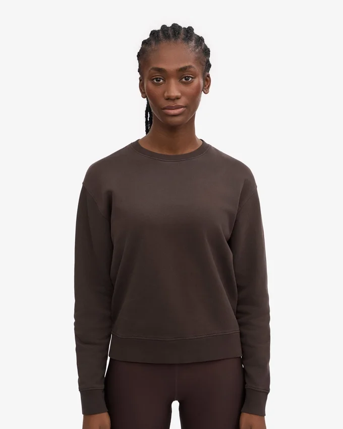 Damen Classic Organic Crew – Kaffeebraun