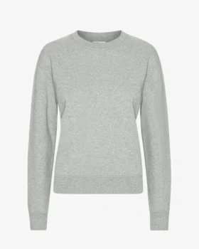 Damen Classic Organic Crew – Meliertgrau