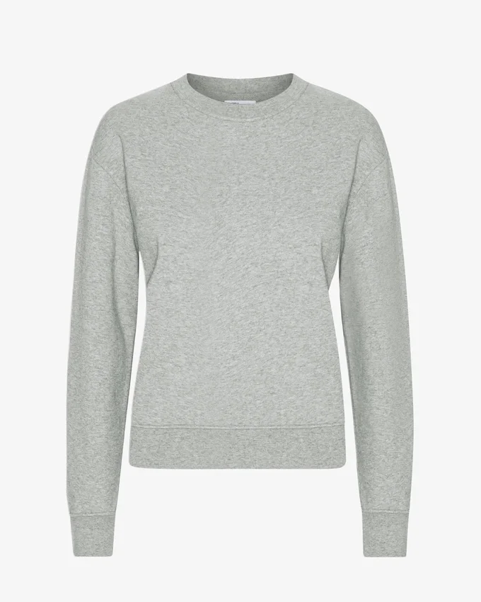 Damen Classic Organic Crew – Meliertgrau