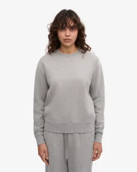 Damen Classic Organic Crew – Meliertgrau