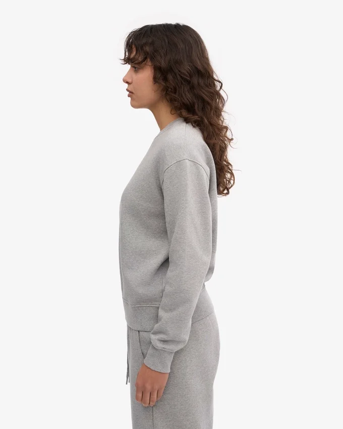Damen Classic Organic Crew – Meliertgrau