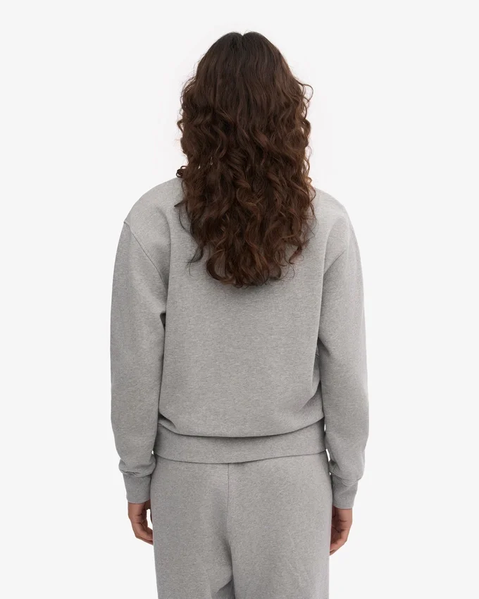 Damen Classic Organic Crew – Meliertgrau